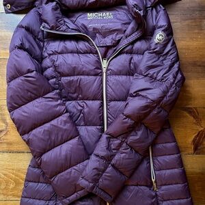 Michael Kors Women's Deep Purple Puffer Coat